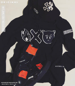 FLAMES BUT NO SATAN. BLACK & WHITE | HOODIE