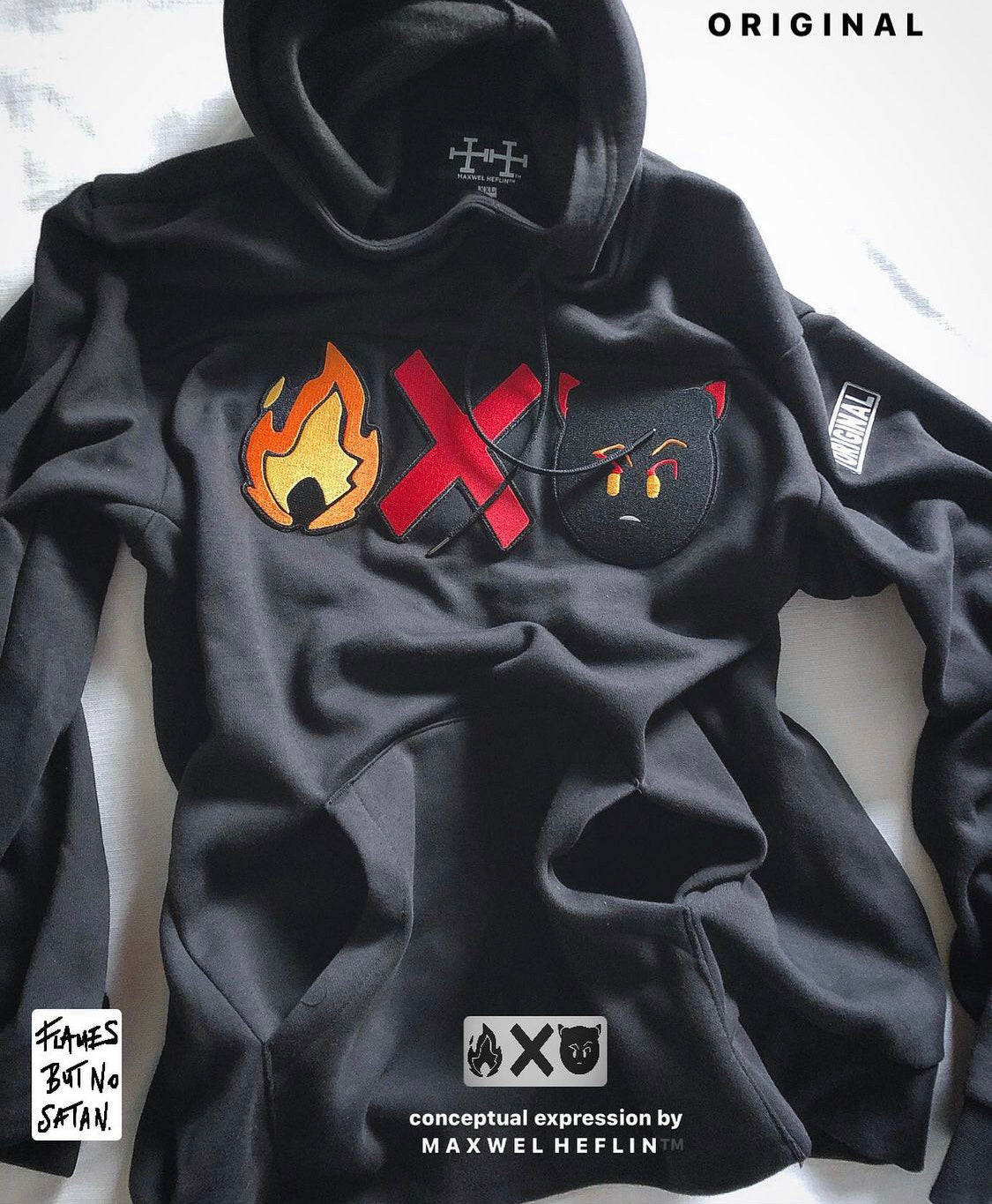 ☆FREEDOM☆ Powerhouse Flame Logo Overfit Hoodie Black PH24S Powerhouse Flame Logo Overfit Hoodie (Black) - 프리덤에슬레틱